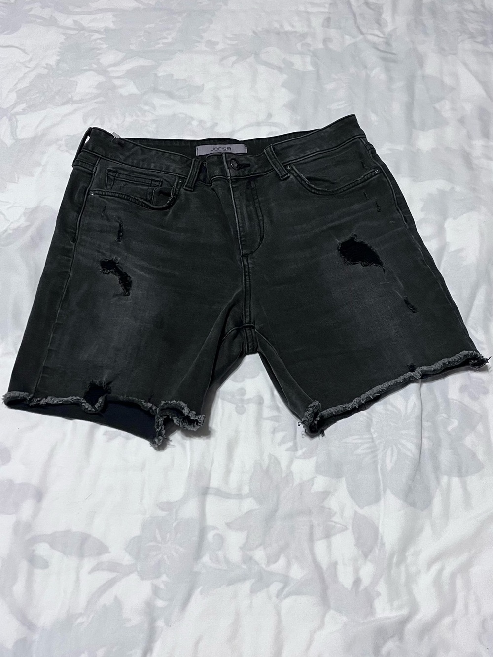 Joe's Jeans Black Distressed Denim Cutoff Shorts